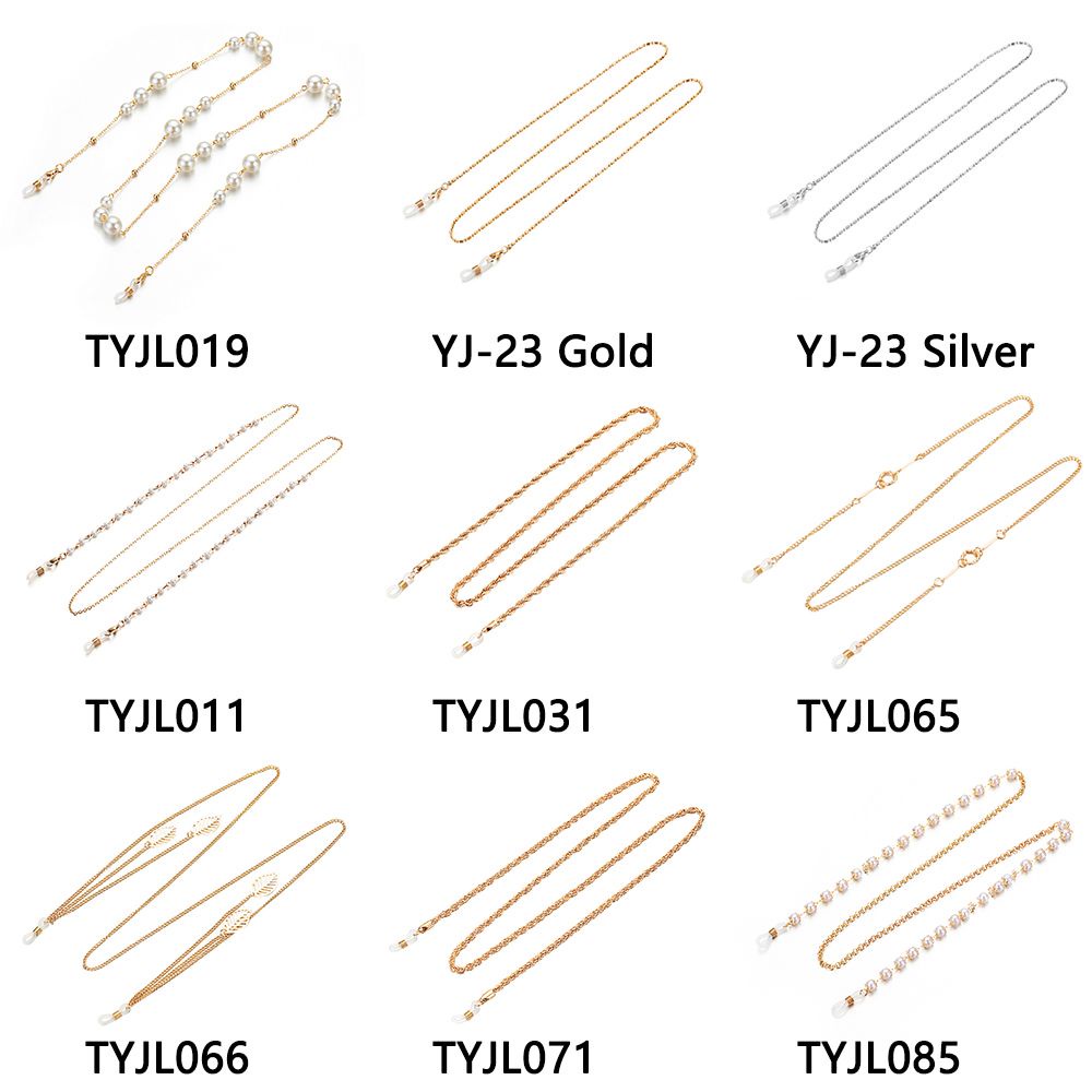 Pistachio Tali Lanyard Holder Kacamata Baca Hias Mutiara Anti Hilang Untuk Pria / Wanita-6