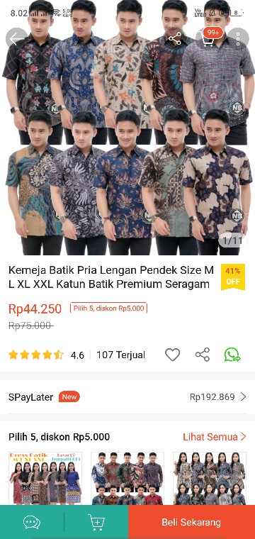 Kemeja Batik Pria Lengan Pendek Size M L Xl Xxl Katun Batik Premium Seragam Batik Seragam Kantor
