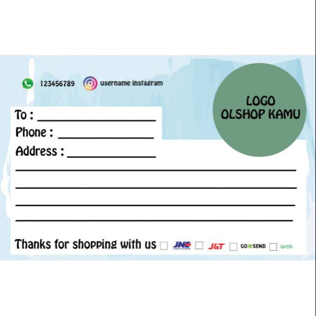 

Stiker olshop pengiriman/stiker alamat 10 x 7cm