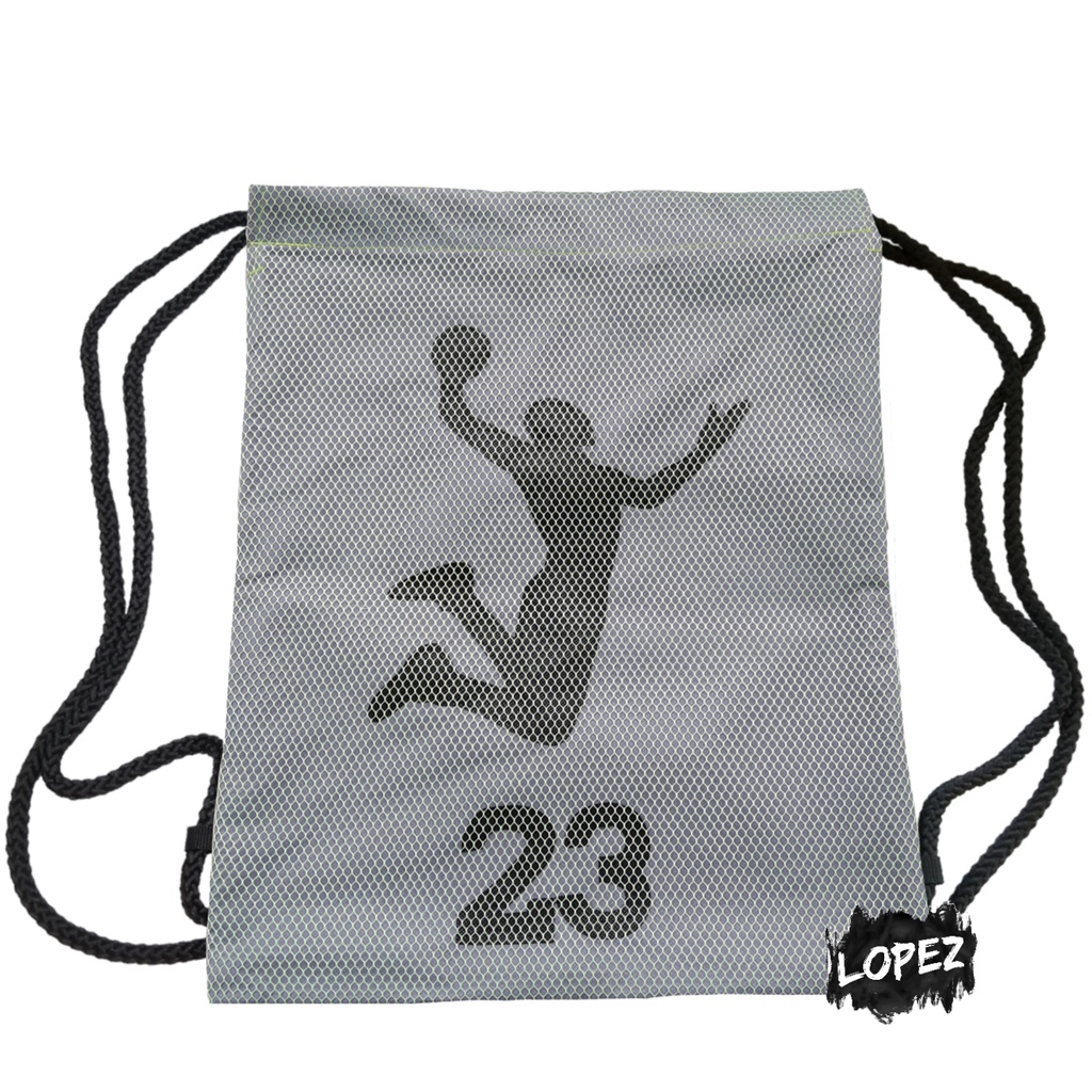 Tas Jaring Basket Custom Angka / Tas Ransel NBA Sport / Drawstringbag Basketball Lopez