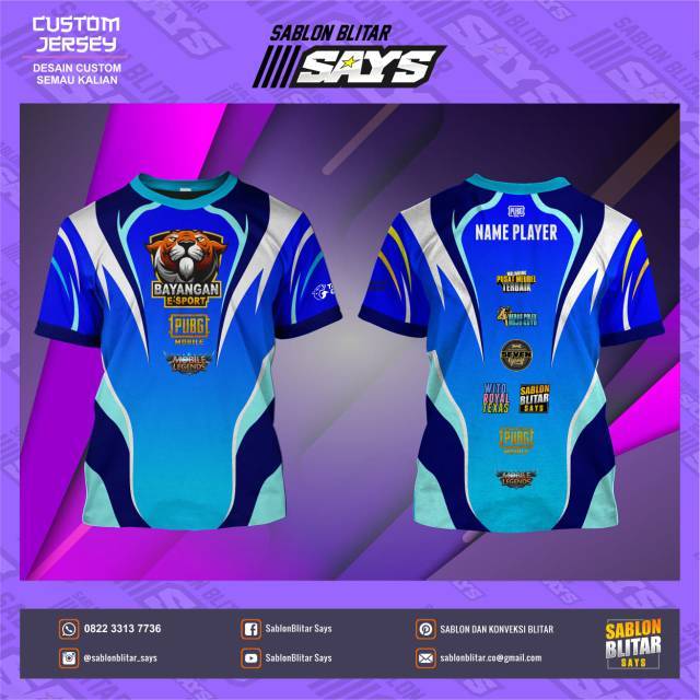 jersey custom sublime full printing jersey game gaming sablon blitar