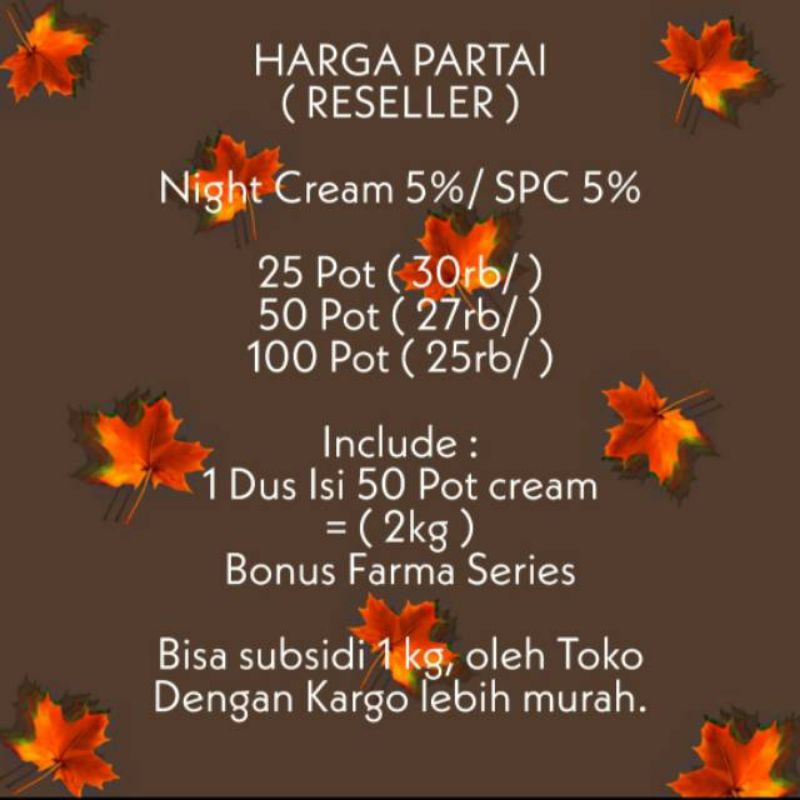 CREAM MALAM FARMA WDC NIGHT CREAM 5% KUALITAS SUPER BEST SELLER