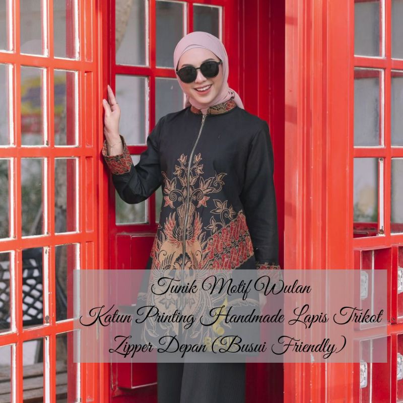 BAJU ATASAN BATIK WANITA PRABUSENO ORI TUNIK BATIK WANITA LENGAN PANJANG BAJU KERJA BATIK WANITA BAT