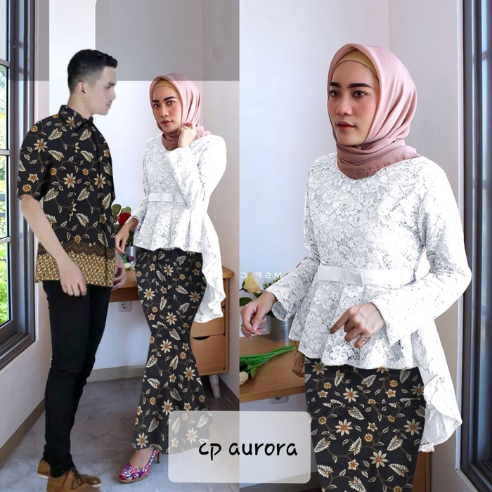 KEBAYA MODERN COUPLE BAJU PESTA KONDANGAN / KEBAYA BRUKAT PUTIH       Terusan