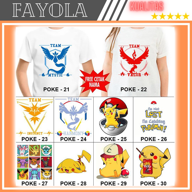  BAJU  COUPLE KELUARGA MOTIF  GAME POKEMON GO BAJU  KAOS  