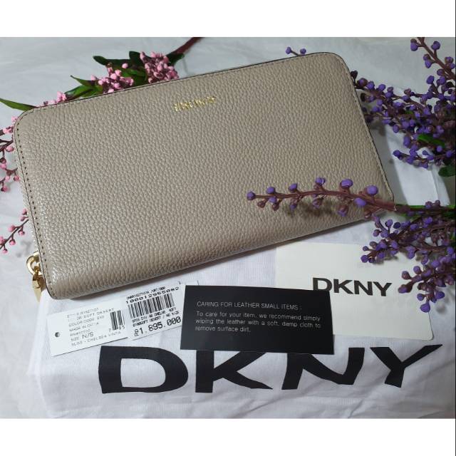 Dompet kulit wanita DKNY beige original