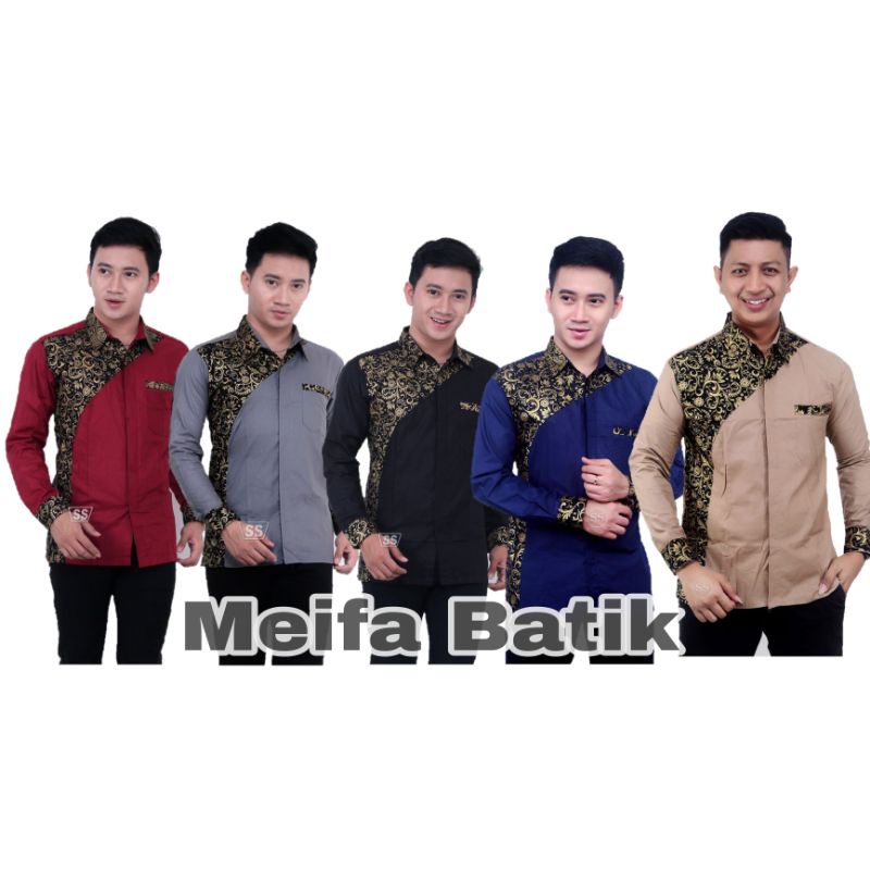 Kemeja pria batik Koko putih tulang Bakung sopal dianputri