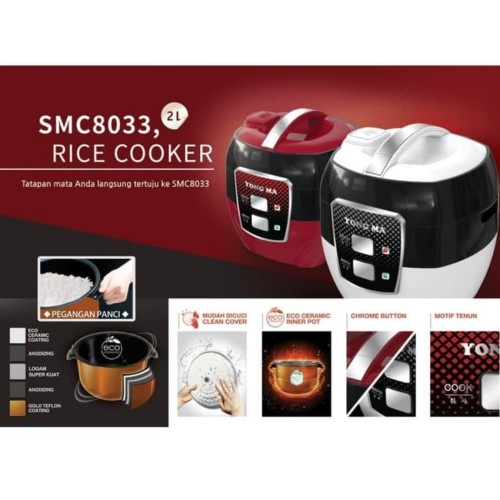 Magic Com YONG MA SMC-8033 / YONGMA SMC8033 Rice Cooker 2 Liter