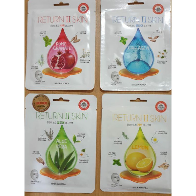 SHEET MASK /MASKER WAJAH RETURN II SKIN MASK