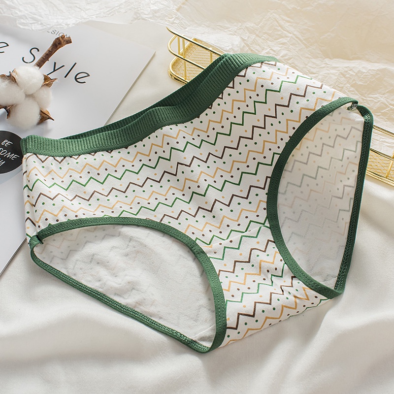 Feminin celana dalam katun wanita kawaii green CD imut-7