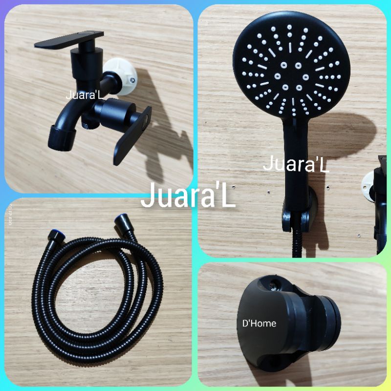 Shower Mandi B . Paket Shower Hitam . Kran Shower Set . SHOWER HITAM