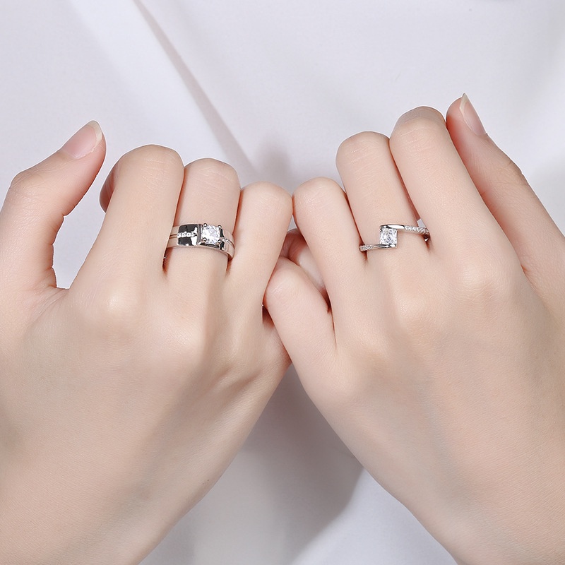 Cincin silver 925 Gaya Korea Italia Untuk Pasanganpriawanita