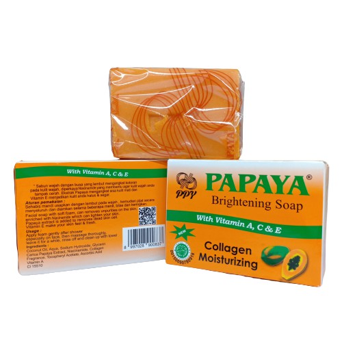 SABUN PAPAYA COLLAGEN  BRIGHTENING SOAP PPY MOISTURIZING 135GR