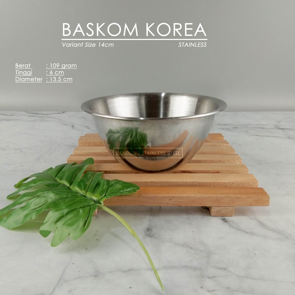 Baskom Korea stainless steel 14cm 16cm elegan tebal kecil cuci tangan dov