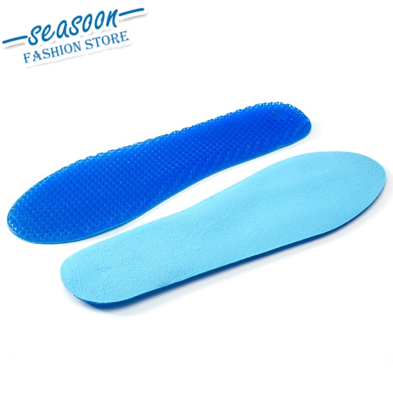 1 Pasang Insoles Sisipan Sepatu Desain Sarang Lebah Bahan Silicone Gel, Pijat Kaki Nyaman Dipakai Olahraga