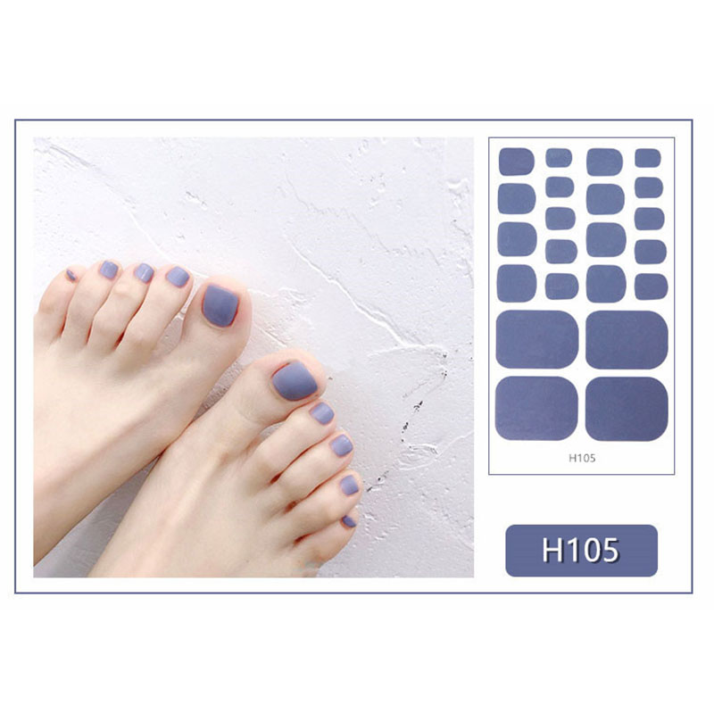 H101-120 22pcs/lembar Stiker Kuku Kaki Palsu 3d Diy