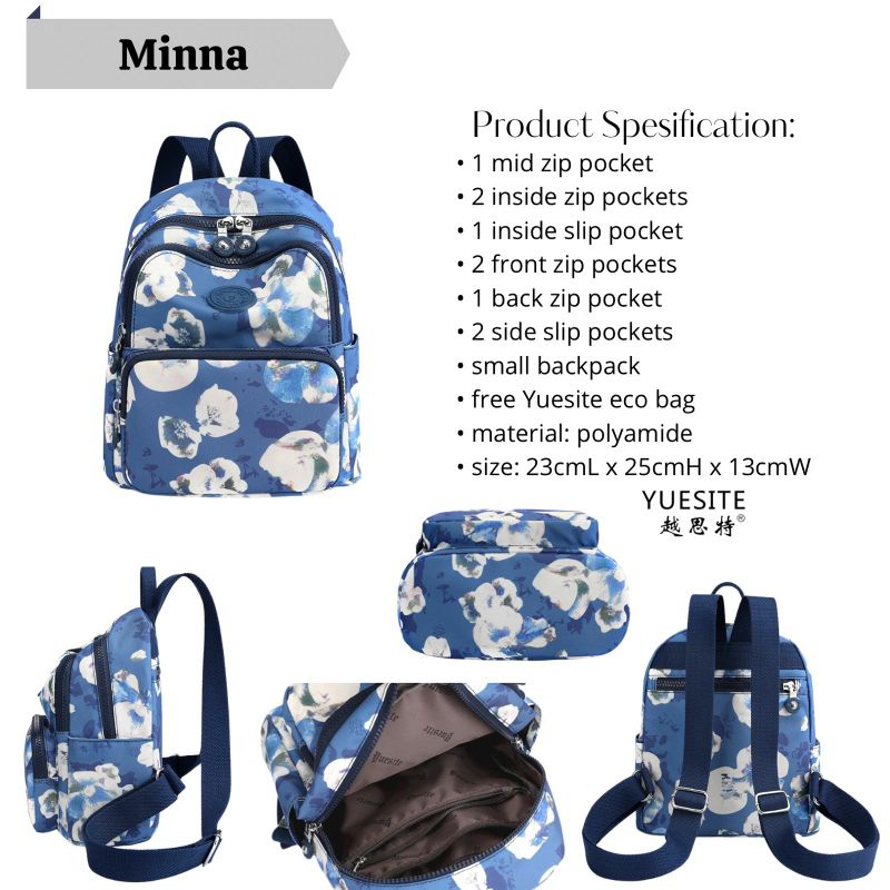 YUESITE MINNA ORIGINAL SMALL BACKPACK TAS RANSEL WANITA LUCU KEKINIAN CYUTEBAGS