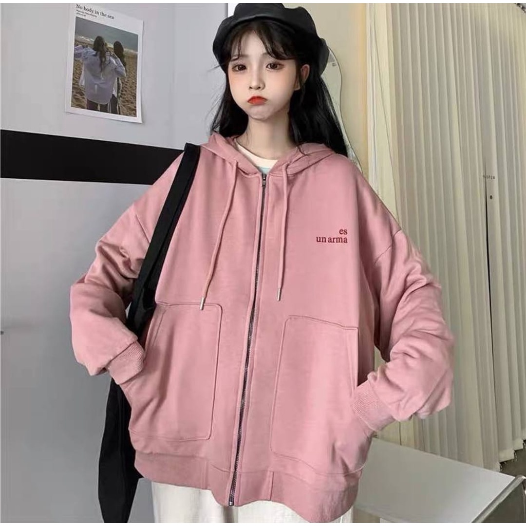 ES UN ARMA HOODIE SWEATER WANITA - ZIPER HOODIE WANITA TERBARU