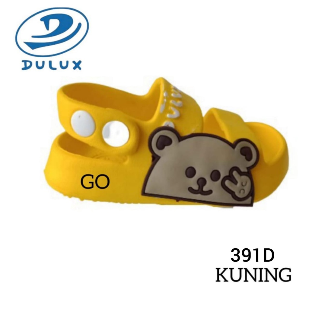 gof DULUX 391D BEAR Sandal Anak Laki-laki Bandua Tali Belakang Model Lucu Sandal Slop Anak Perempuan Model karakter Bear