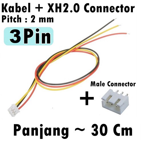 Sepasang Micro ZH 30cm 2.0mm 3-Pin JST 3 Jalur Connector Plug Male Female Mini JST 3pin 3p Kabel Male Female PCB Konektor Plug