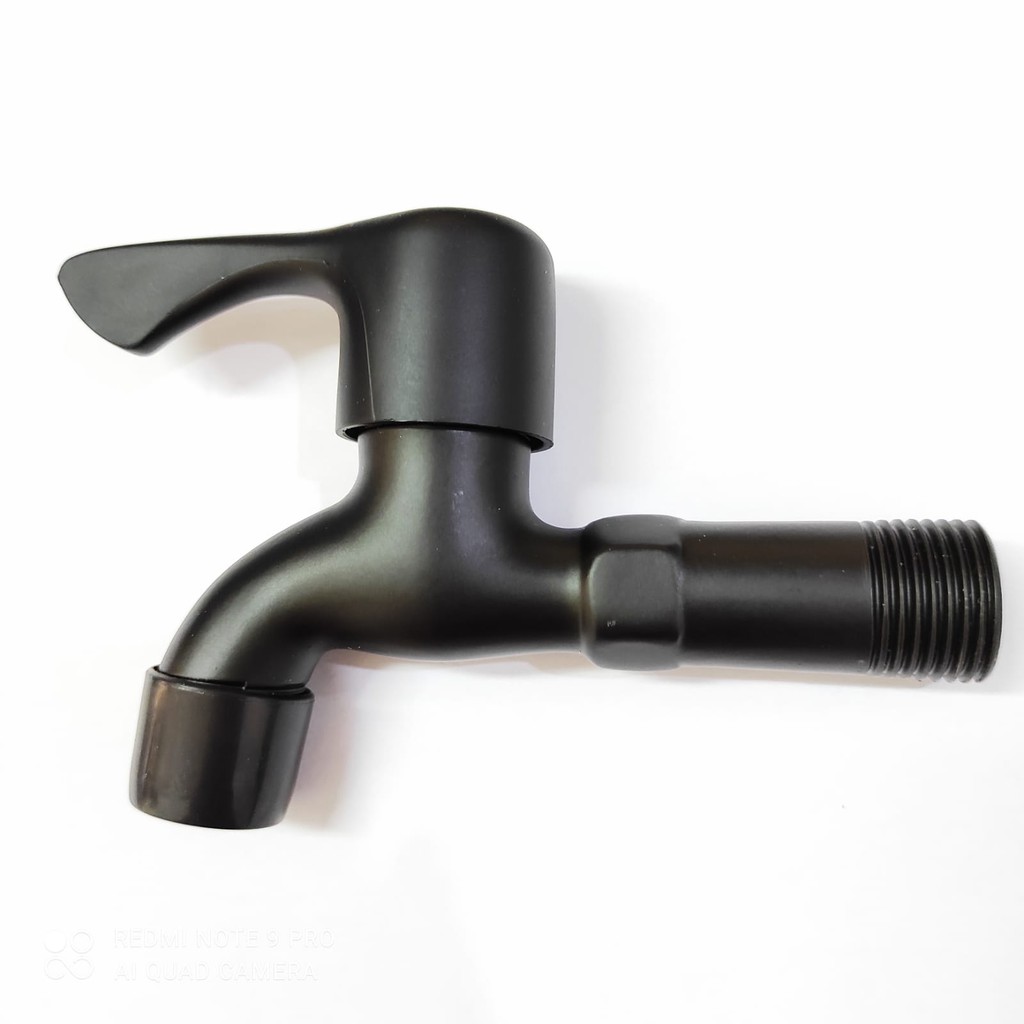 Kran Tembok Hitam MURAH DB32 - Keran Air Taman Tembok Bak Mandi Wall Faucet Black Minimalis i8A