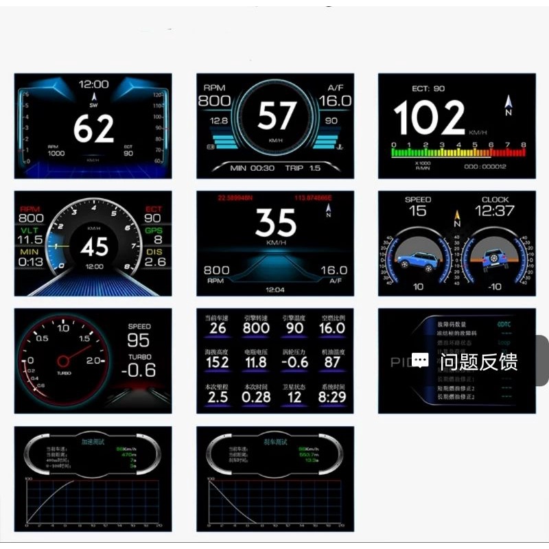 Hud P21 Head up Display speedometer Digital Car LED 3.5 Inch