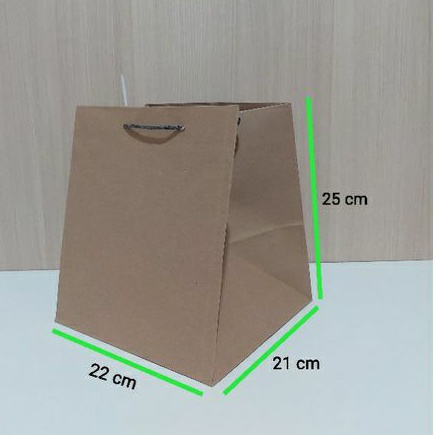 

Paperbag Polos Kotak Nasi 20 size 22 x 21 x 25 (P x L x T)