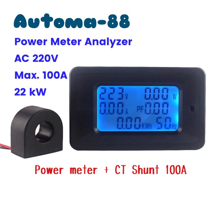 Ac 220V 20A 100A Digital Watt Kwh Volt Cospi Power Factor Ampere Meter