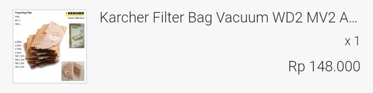 Karcher Filter Bag Vacuum Wd2 Mv2 A2004 Wd 2200 Kantong Debu