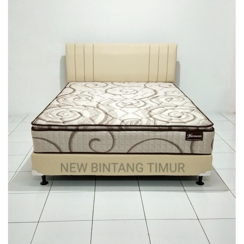 Spring Bed Romance Harmonis Ekonomis Coklat 160 x 200 HB Queen Cream Full Set - Jabodetabek