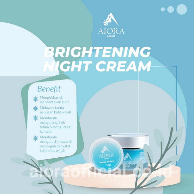 Night Cream Aiora Beaute Original Brightening & Acne (BPOM/PREMIUM)