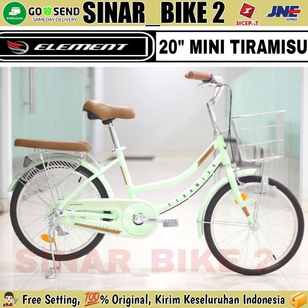 Sepeda Keranjang Remaja Dewasa 20 Inch  ELEMENT TIRAMISU