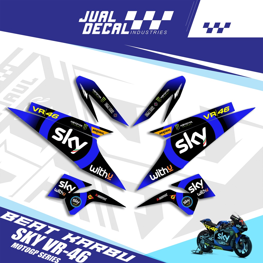 Striping Beat Karbu SKY MotoGP Decal Stiker Motor Beat Lama Variasi Sticker Honda Carbu 2008 2009 20