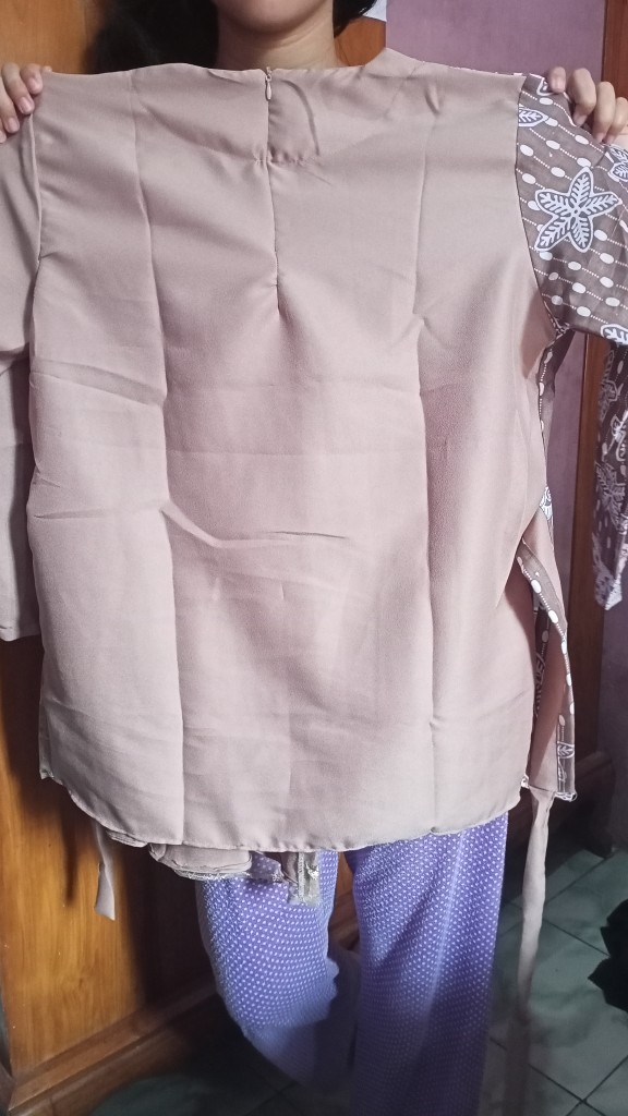 Tey-17 Batik Wanita Asj Sa Hrb026 Kenongo Kemeja Tosca Pendek