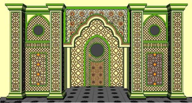 Sticker Kaca Kaligrafi Kaca Mesjid Islami 1