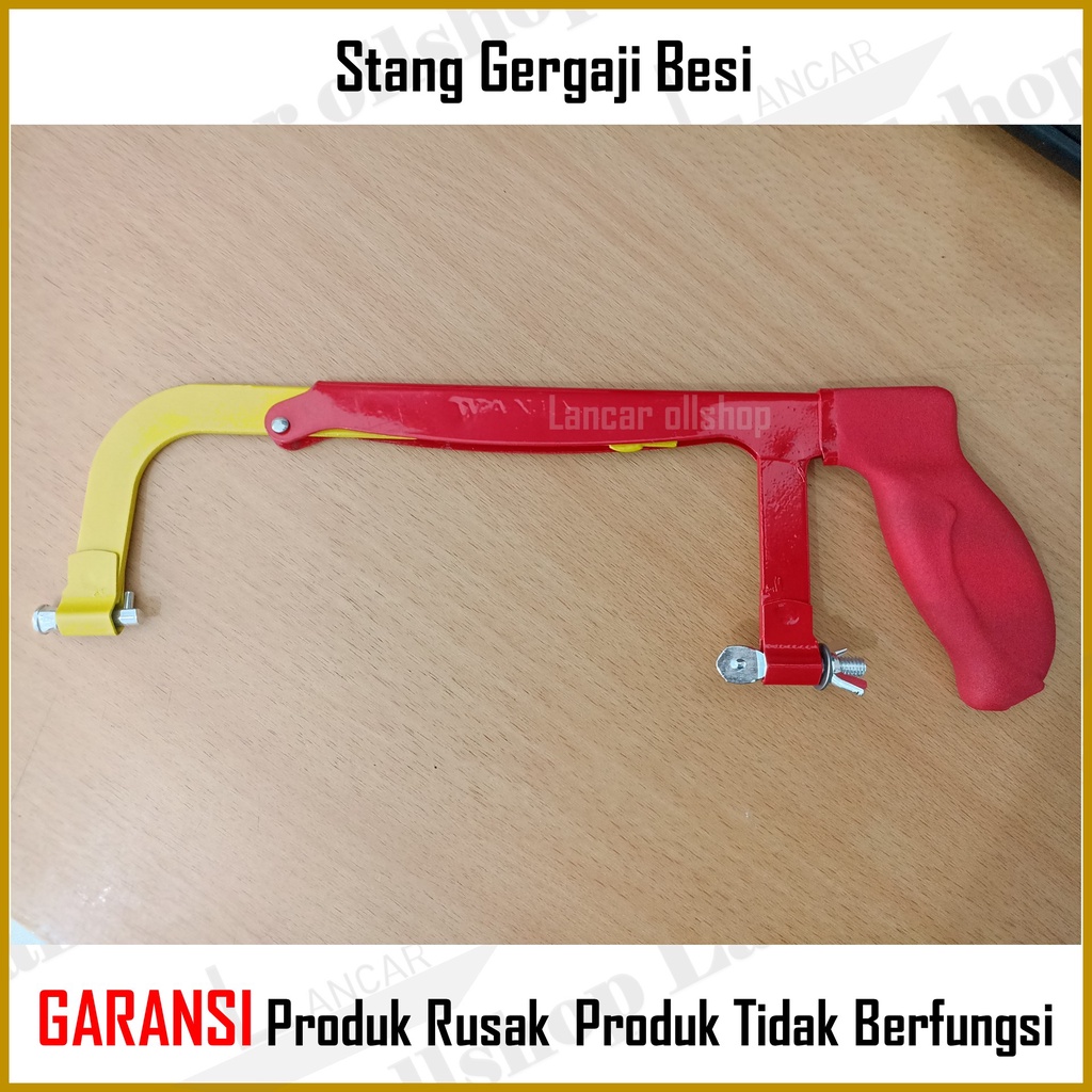 Stang Gagang Gergaji Besi Lapis Karet 12 Inch / Pegangan Gergaji Besi Tebal Hacksaw Frame