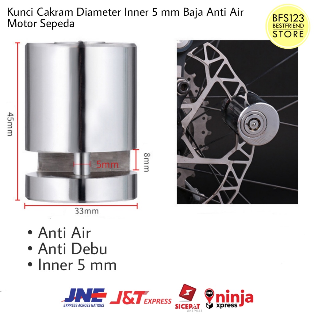 Kunci Cakram Diameter Inner 5 mm Baja Anti Air Motor Sepeda