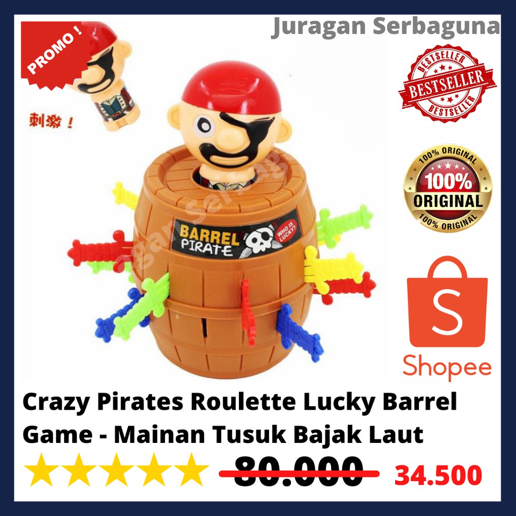 Crazy Pirates Roulette Lucky Barrel Game - Mainan Tusuk Bajak Laut