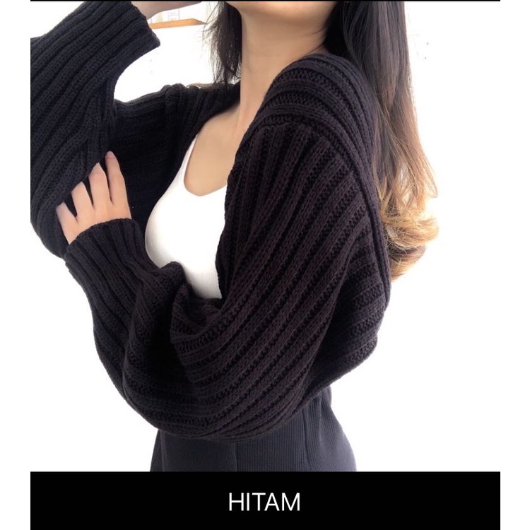 PREMIUM Liam Oversize Crop Balero cardy Cardigan Crop Rajut Wanita 7 get tebal