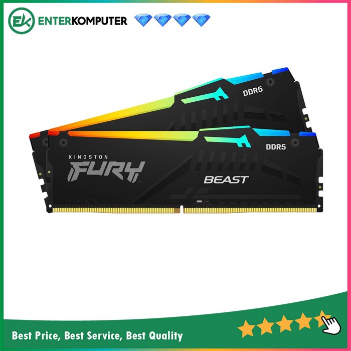 Kingston Fury Beast RGB DDR5 5200MHz 32GB (2x16GB) - KF552C40BBAK2-32