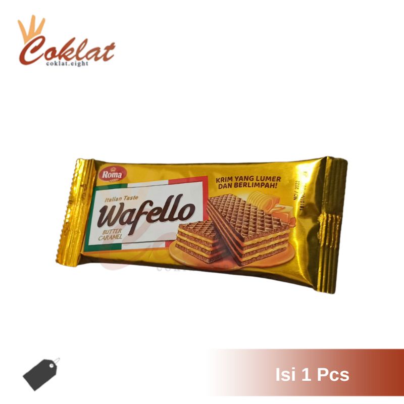 

wafello butter caramel Roma biskuit wafer lapis / krim yang lumer dan berpimpah