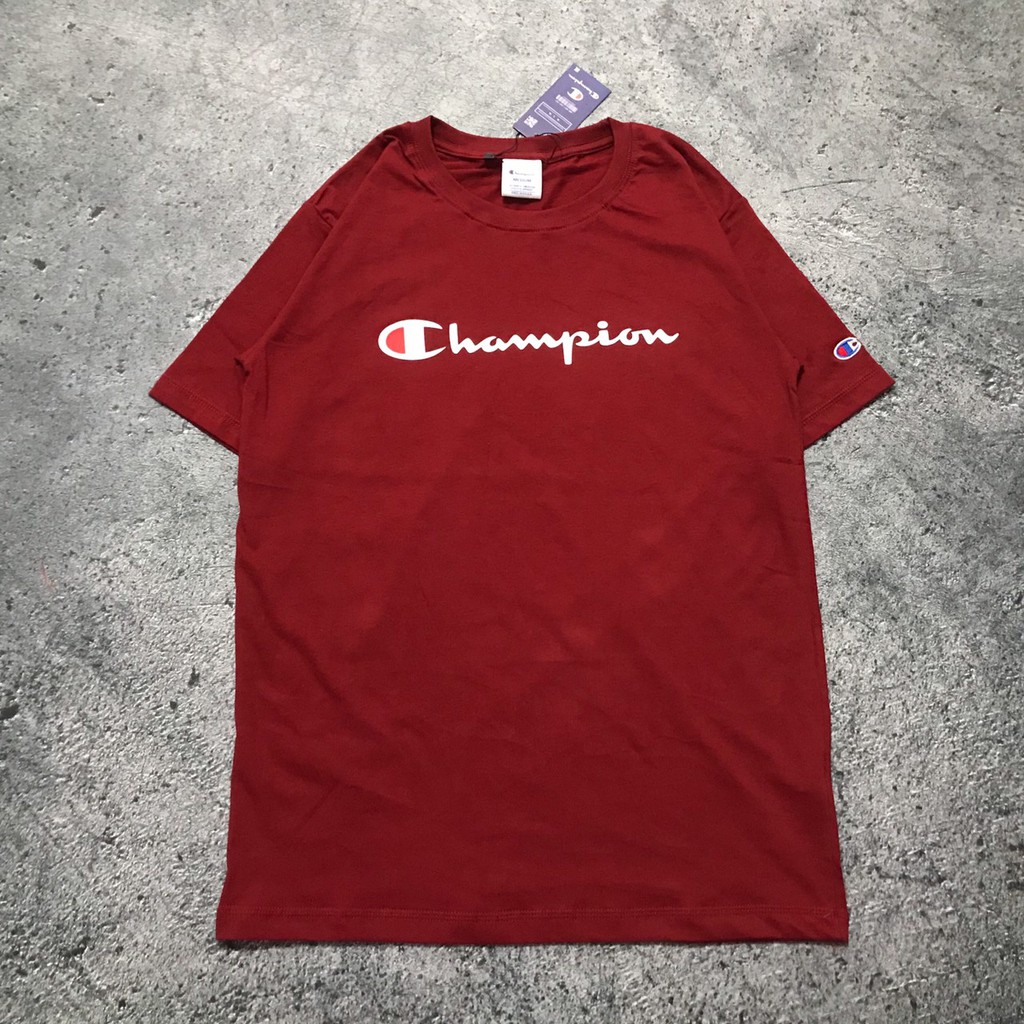 BAJU KAOS TSHIRT HYPE CHAMPIION SCRIPT TEE UNISEX GOOD QUALITY