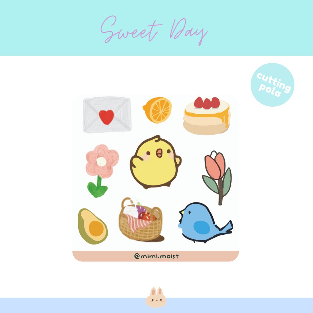 

(HNR)SWEET DAY STICKER CUTTING BUJO DECO AESTHETIC | STIKER ISI 9 PCS [MIMIMOIST]