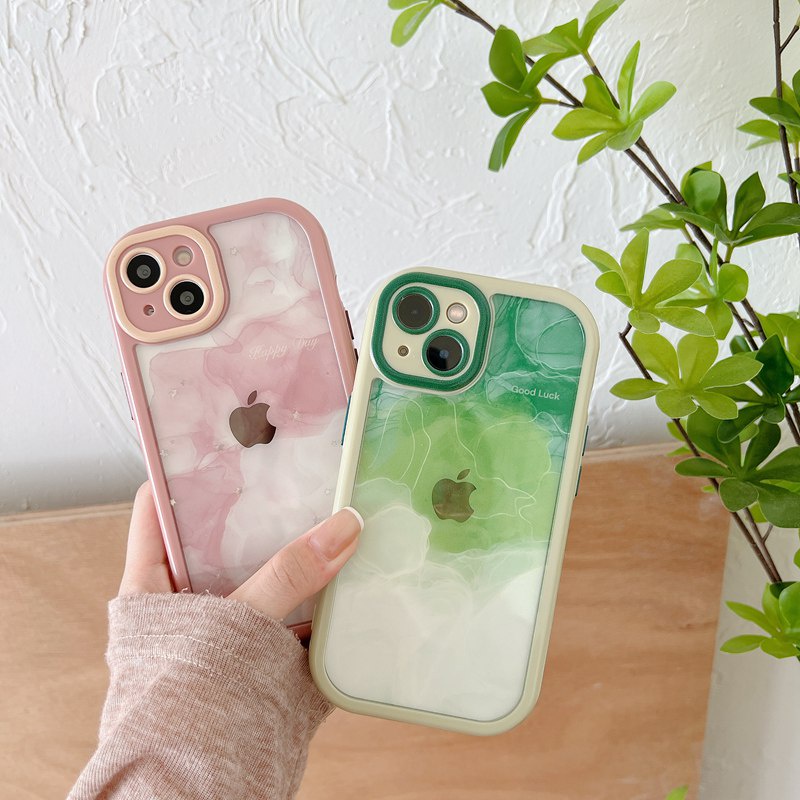 Cream series Camera Protect Soft Case for Iphone  Xr Xs Max Ip Apple IPhone 11 12 13 14 Pro Max Women's Friends Gifts Pink Green Gradient clouds starry sky CASING