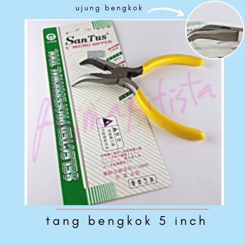Tang Jepit Capit Bengkok lancip bengkok 5" SanTus ST-503 Micro Nipper TANG LANCIP BENGKOK BAJA