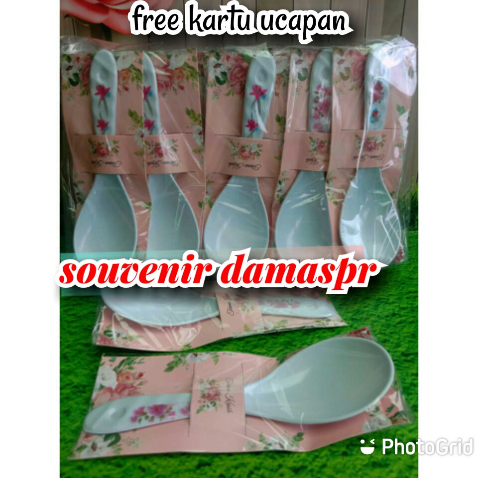 Isi 50 Pcs Souvenir Centong Melamin kemas Alas motif kado Sovenir Hadiah Pernikahan Murah