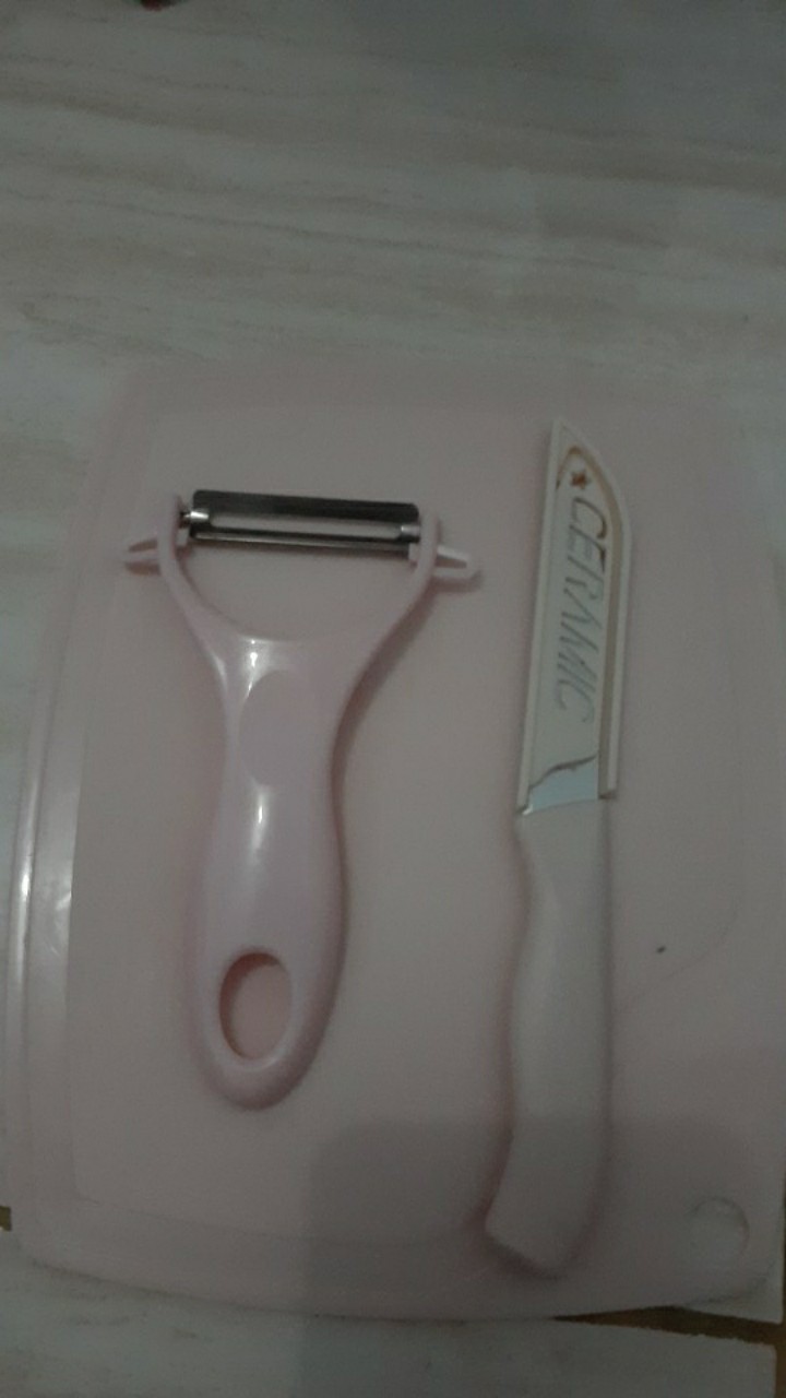 Pisau Set Keramik 3 In 1 Talenan Set Knife Set Peeler