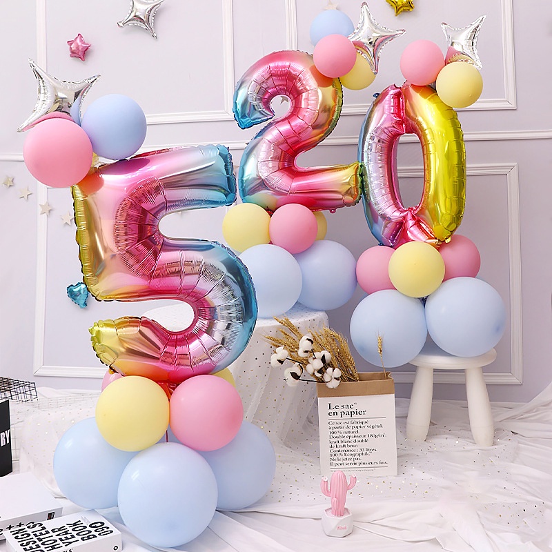 32 Inch Rose Gold Nomor Balon Aluminium Balon Dekorasi Pesta Pernikahan Ulang Tahun MK