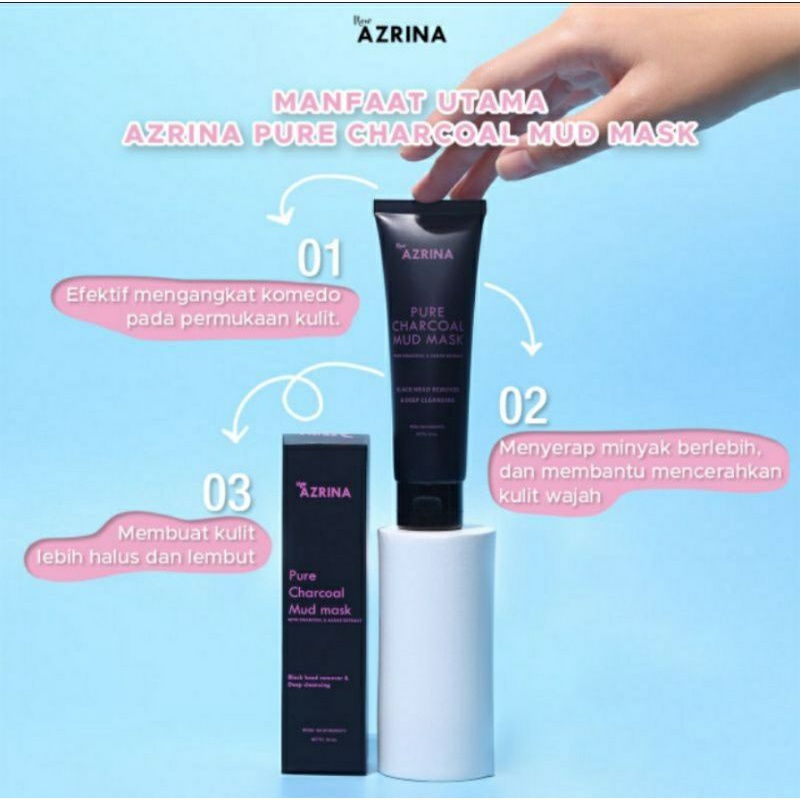 AZRINA PURE CHARCOAL MUD MASK | 50 ML | BPOM