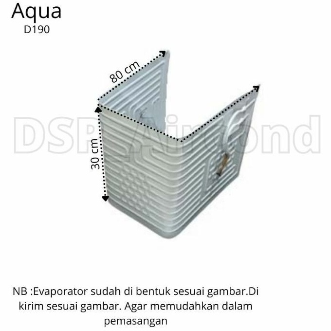 Evaporator Kulkas 1 Pintu Aqua seri D190 ukuran 80x30